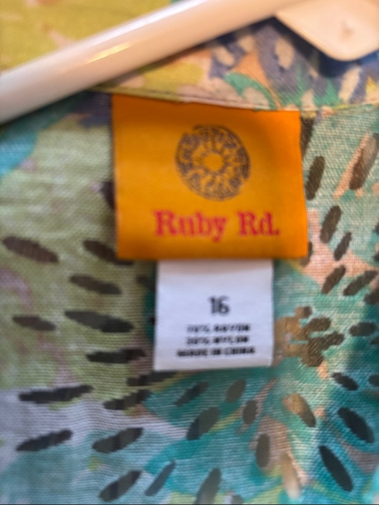 Ruby Rd. Women's Green Floral Button-Front Jacket - Picture 3 of 3